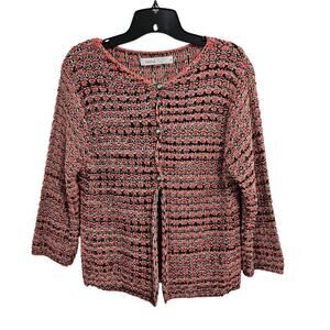 Skovhuus Womens Striped Pink Sweater Cardigan Denmark Size Medium